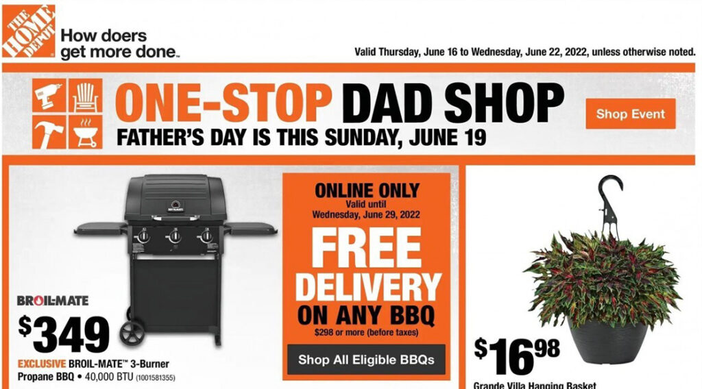 Home Depot Father’s Day Sale